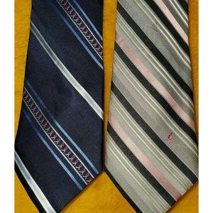 SUSAN G KOMEN ~BREAST CANCER ~ 2 MENS SILK PINK STRIPE TIES ~ 61" ~ XL TALL LONG